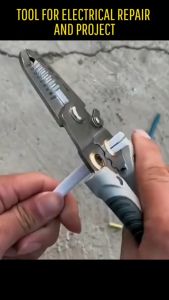 DiyHomeIpoh Stainless Steel Pliers Wire Stripping Pliers Electrician Special Cable Peeling Pressing Line Repair Cutting Tool