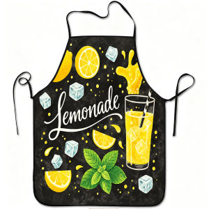 Summer Lemonade Mint Ice Print Apron Washable & Reusable Household Work Apron