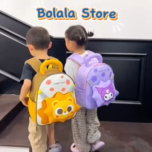 Balo trẻ em HAPPY DAY túi nhỏ có thể tháo rời Cặp đi học hoạt hình Capybara đáng yêu cho bé mầm non BOLALA STORE BA047