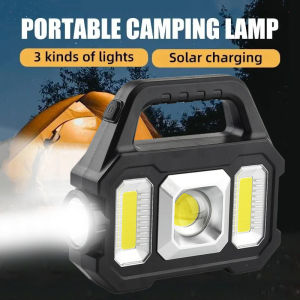 USB Charging Emergency Flashlight LED/COB Solar Exploration Flashlight IPX4 Waterproof Power Outdoor Light