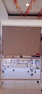 Magnetic 360° Rotating Whiteboard with Lockable Casters and Marker Tray