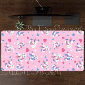 Bandai | Gaming Mouse Pad Eevee family Anime pokemon Cabinet Kawaii HD printing XXL Non-slip Keyboard Office PC Rubber overlock Desk Mat