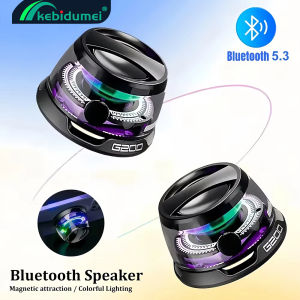 Kebidumei Bluetooth 5.3 Speaker Mini Speaker Portable Magnetic Speaker Multifunctional RGB Speaker for PC Phone