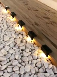Lampu Tangga LED / Lampu Pagar Tenaga Surya / Pagar Tangga Taman Pagar Tenaga Surya Tahan Air / Lampu Hias Solar Cell | 4 Pack Lampu Tangga LED Super Terang Aesthetic Waterproof