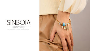 Sinboia Life Tree Round Brand Stainless Steel Bracelet for Women Adjustable