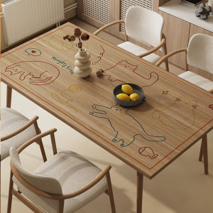 Waterproof Oil-resistant Wash-free Tablecloth Cartoon Rectangular Tea Table Pad Heat-resistant High Temperature Insulation Pad
