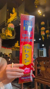 Nhang Trầm Sen Quốc Hương - Vỉ 50 Cây 38cm Nhang sạch An Toàn Cho Sức Khỏe Chiêu Tài Chiêu Lộc
