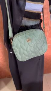 TAS SELEMPANG WANITA 2IN1 HANDBAG POUCH KULIT BAHAN TEBAL MOTIF DAUN