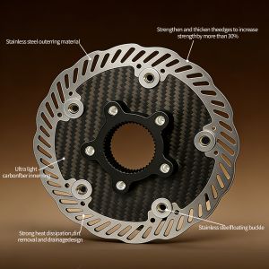 1pcs Bicycle Brake Disc Carbon Floating Brake Ultralight Rotor 6 Bolt/Center Lock 140/160MM Heat Dissipation Winter Ride Part