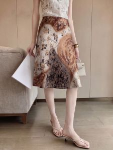 PAIBOLI | Chân Váy Midi Cao Waist In Hoa Vintage