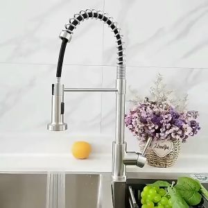 JAVIT ก็อกน้ำอ่างล้างจาน kitchen faucet hot and cold water ก๊อกแบบหัวดึงออกได้ ปรับได้ 2 ระดับ หมุนได้360 สายสามารถดึงออกมาฉีดล้างได้สะดวก