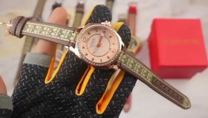 Box Exclusive Jam Tangan Coach Ring Permata Rose VA-862OR / Jam Tangan Fashion Wanita Tali Kulit Diameter 35cm