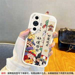 Huawei Nova14 Phone Case with Wristband Good Luck Wealth Longevity Design New Year Female Model Full Cover Soft Silicone Stand