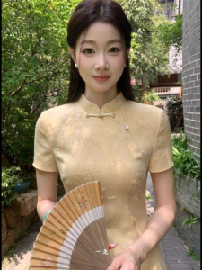 Muuv-It Ancient Method Qipao Cheongsam New Chinese Style Young Women Dress Elegant Outfit Comfortable Daily Casual Wear