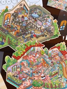Cute 3D Artistic Blue Scene Sticker