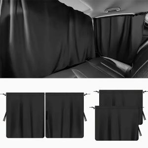 Car Privacy Curtains Set Air Conditioning Divider Curtain Front And Rear Seats & Side Windows UV Protection Sun Shade Isolation