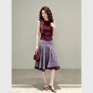 Unique Elegant Sleeveless Purple Outfit