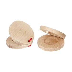 IRIN | J157 2 Pack Wooden Finger Castanets Orff Wooden Rattle Kids Percussion Rhythm Instrument for Children Early Music Enlightenment