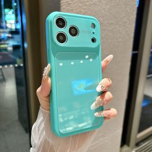 Fashion Candy Solid Color Hard PC Case For iPhone 17 16 15 14 13 Pro Max Tempered Glass Lens Protector Shockproof Back Cover