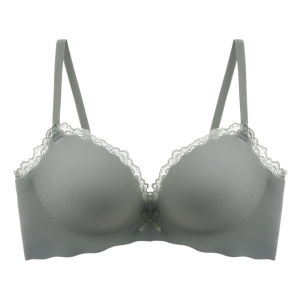 JIAZINI | Womens Bra Gathered Thin Seamless No Steel Ring Thickened 2021 New Style Pure Desire Invisible Underwear Girls Bra