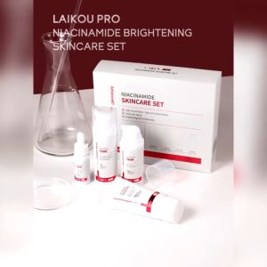 LAIKOU PRO Purity 99.6% Advanced Niacinamide 4pcs Skincare Set Cleanser Toner Serum Cream Anti-Aging Brightening Set