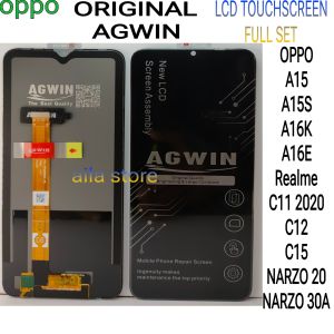 LCD TOUCHSCREEN OPPO A15/A15S/A16K/A16E/REALME C11 2020(RMX 2185)/C12/C15/NARZO 20/30A ORIGINAL AGWIN FULL SET