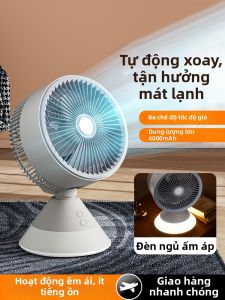 BIAOTU | Ultra Quiet Powerful Desk Fan USB Rechargeable Oscillating