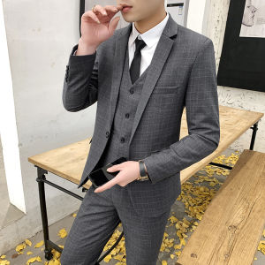 Slim Fit Mens Wedding Suit Jacket And Pants Set Business Casual Groomsmen Formal Wear Outerwear Polyester Viscose Spandex