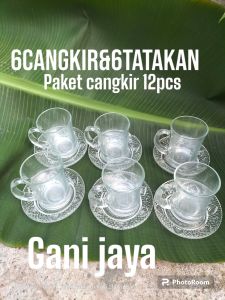 paket cangkir kopi 12pcs/gelas kopi dan tatakan