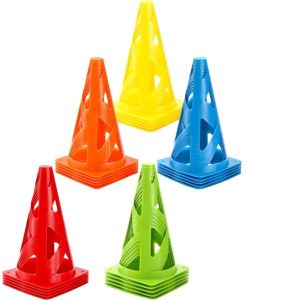 10Pcs 23CM Football Training Cones Soccer Sign Bucket Barrier Kids Adults Springback Marking Cup Symbol Sports Accessories