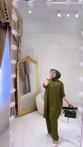 Baju Muslim Modern DIOVA SET Oneset Wanita Jumbo Terbaru M L XL XXL KNIT PREMIUM Setcel Polos Elegan
