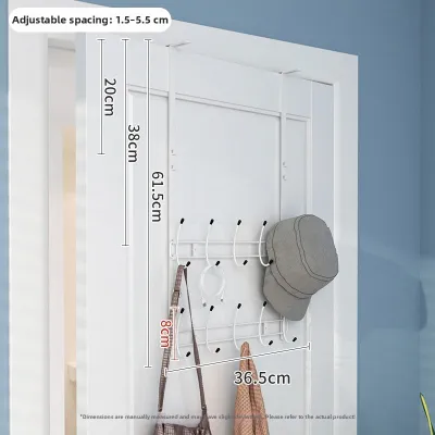 Long Door Back Hooks Storage Rack Basket Clothes Hanger No Drilling Needed Carbon Steel Material Can Bear up to 5kg Weight