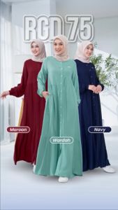 Baju Gamis Wanita Rayon Rauna Pride RGD 75 WarDah & Maroon