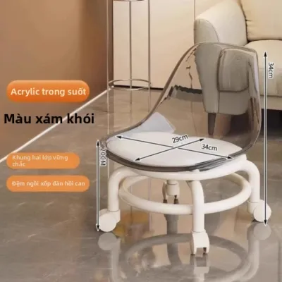 XIWUSHOUJIANG | Đôn Ghế Có Bánh Xoay 360 Độ Cho Trẻ Em Có Tựa Lưng