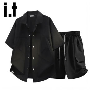 izzue | Ice Silk Mesh Loose Breathable Set Black