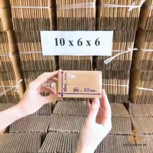 Combo 100 hộp carton đóng hàng gói quà 10x6x6 giá gốc tận xưởng đựng phụ kiện trang sức mỹ phẩm - Hộp Carton HT