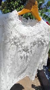 เสื้อขาว เสื้อลูกไม้ ผ้านิ่ม มีซับใน ใส่งานบวช งานบุญ งานแต่งงาน