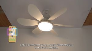 2 in 1 Ceiling Fan with Light Remote Control LED Light Ceiling Fan Silence Dimming 3 Speed Wind 6 Blades Timer For Living Room