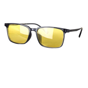 Shinu | SHINU Polarized Sunglasses Men Yellow Lens Night Vision Glasses Titanium Frame for Driving Blocking Blue Light Eyeglasses T1033