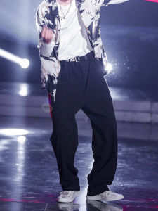 High Waist Wide Leg Pants Thin Summer Street Dance Casual West Pants for Men Long Pants Womens High Waist Polyester Fiber