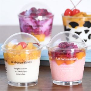25pcs Mousse Cups Dessert Cups With Lids 200ml (7oz) Transparent
