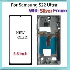 NEW OLED LCD Screen With Frame For Samsung Galaxy S22 Ultra 5G SM-S908 S908B S908U Touch Digitizer Display Assembly Replacement