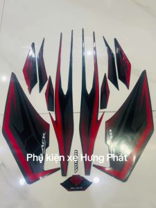Bộ tem decal dán xe máy Honda Airblade đời 2019 Air blade 2019 màu đỏ đen mẫu mới zin thái siêu đẹp
