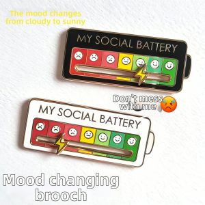 Mood Changeable Student Brooch Metal Accessories