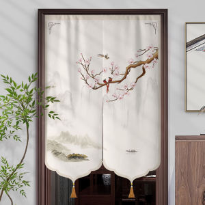 New Chinese Style Mosquito-Resistant Door Curtain Hanging Cloth Curtain for Bathroom Bedroom Toilet Semi-Curtain Short Curtain