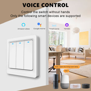 SMATRUL Tuya Zigbee Smart Wall Light Switch No Neutral Wire No Capacitor 1/2/3 Gang Smart Life APP Control for Alexa Google Home