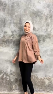 Lena Blouse Kemeja Wanita Payet Pita oversize // gratis ongkir pita payet trendy