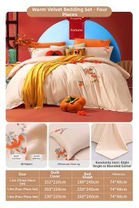 FUANNA (富安娜) | Chinese Style Embroidery Flower 100% Cotton Bedding Set