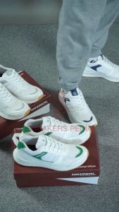 FORCE WHITE GREY - Sepatu Sneakers Pria Casual Sporty Shoes Cowok Naz x Sneakers Pedia