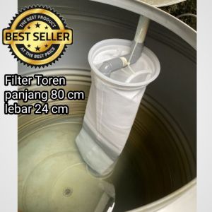 Alat bantu Saringan Toren 5 Mikron Jumbo panjang 80 cm - Saringan Roof Tank - Saringan pelampung air - Saringan WTP - Saringan Air Tanah Saringan ini dapat menyaring sedimen partikel cacing serangga. Cocok digunakan untuk menyaring air WTP air tanah